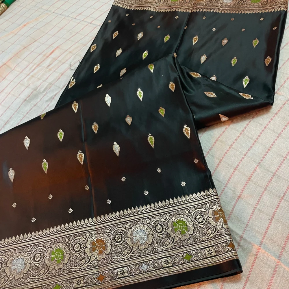 Midnight Sage Black Meenakari